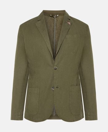 Linen-blend suit jacket