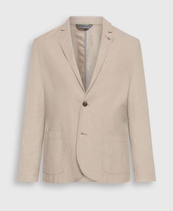 Linen-blend suit jacket Porto