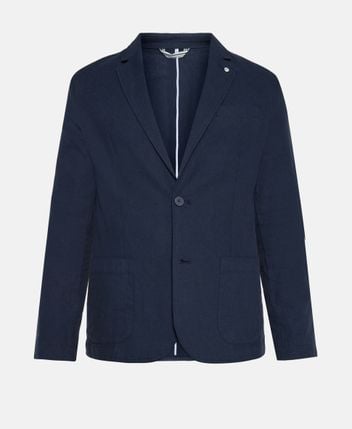 Linen-blend suit jacket Porto