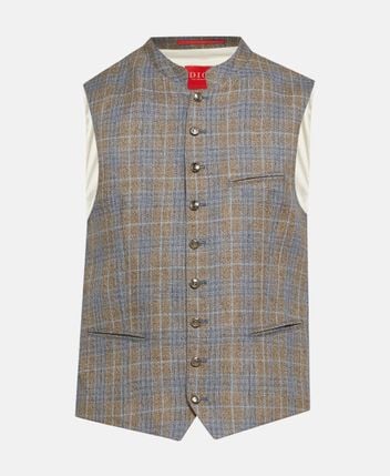 Traditional linen-blend costume gilet Edo