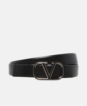 Leather belt Vlogo Signature