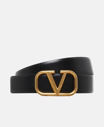 Leather belt Vlogo Signature