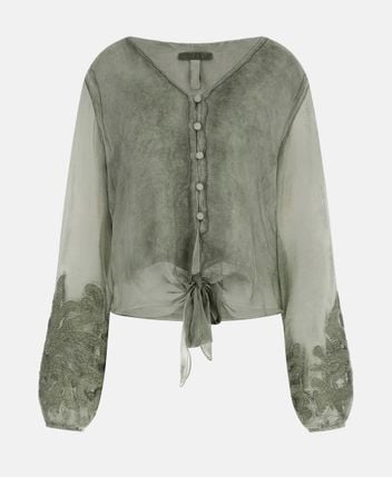 Silk-blend blouse