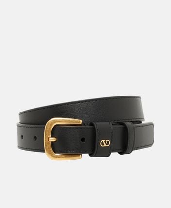 Leather belt Vlogo Signature