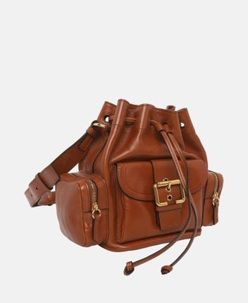 Leather shoulder bag Bucket