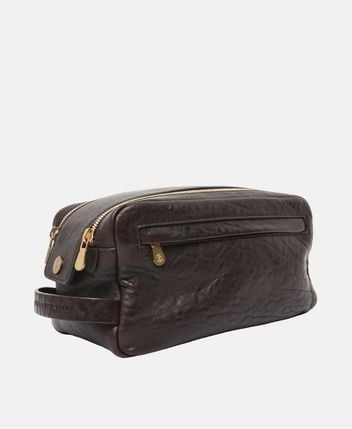 Leather wash bag