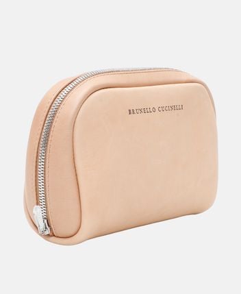 Leather cosmetic bag