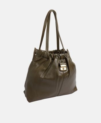 Leather tote bag