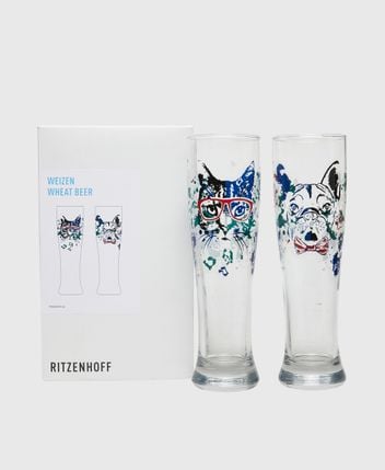 Beer glasses, set of 2 Petfluencer