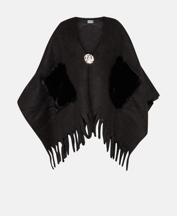 Wool-blend cape