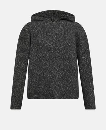 Wool-blend hooded pullover