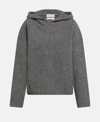 Wool-blend hooded pullover