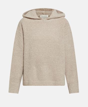 Wool-blend hooded pullover