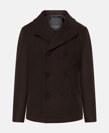 Wool-blend short coat
