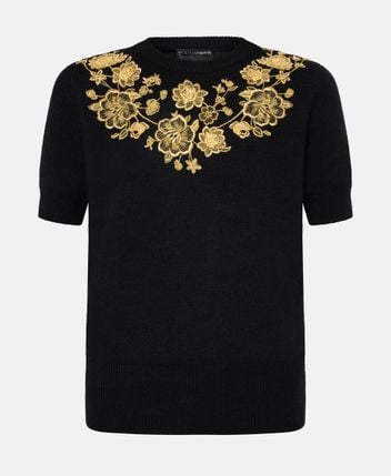 Cashmere short-sleeved pullover
