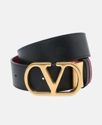Leather belt Vlogo Signature