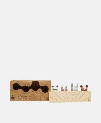 Wooden toys Rebel the racoon Zappy the squirrel Siggy the rabbit