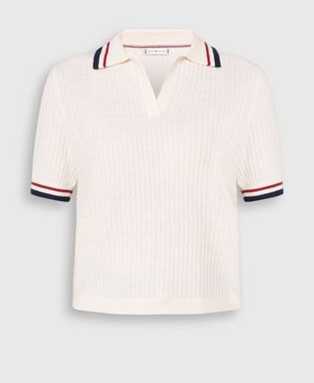Short-sleeved wool pullover