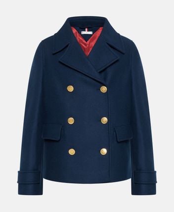 Wool-blend short coat