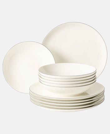Dinnerware set, 12-piece Savona Grey Line
