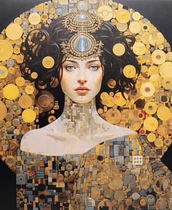 Painting Art Nouveau Lady