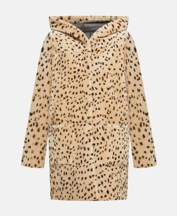 Reversible shearling coat