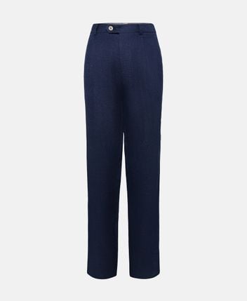Linen-blend trousers