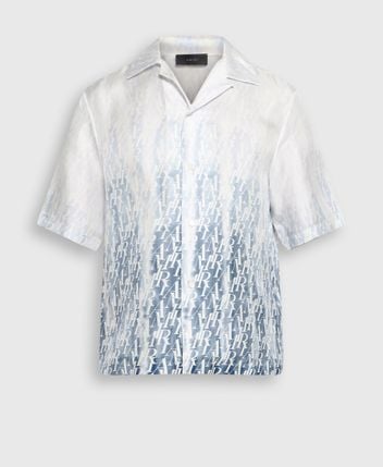 Short sleeve silk shirt Gradient