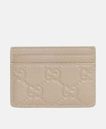 Leather card holder Gg Emblem