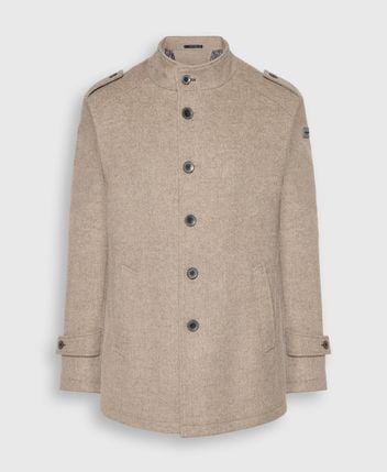 Wool-blend short coat
