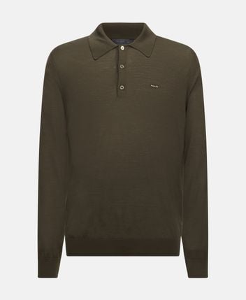 Woolen long-sleeved polo