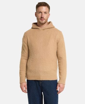 Wool hooded pullover