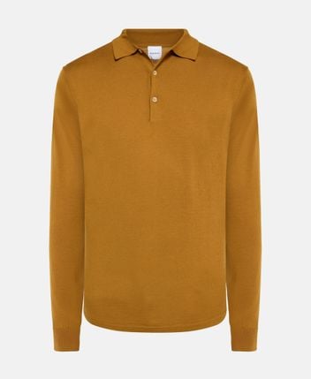 Woolen long-sleeved polo