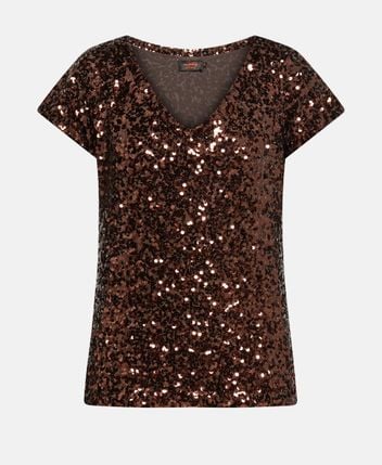 Sequinned shirt Champagne