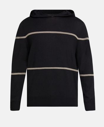 Wool-blend hooded pullover