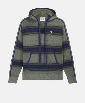 Wool-blend hooded pullover
