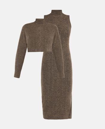 Wool-blend dress and cardigan set Sabine