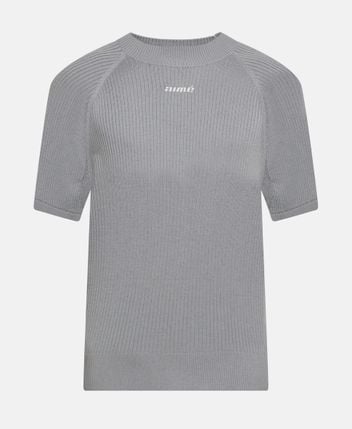Short-sleeved wool pullover