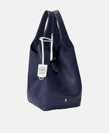 Leather tote bag