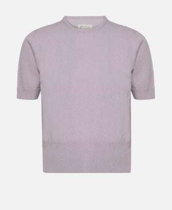 Short-sleeved wool pullover