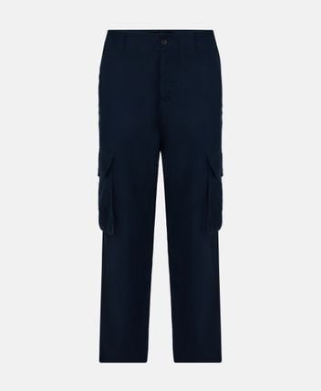 Linen-blend cargo pants
