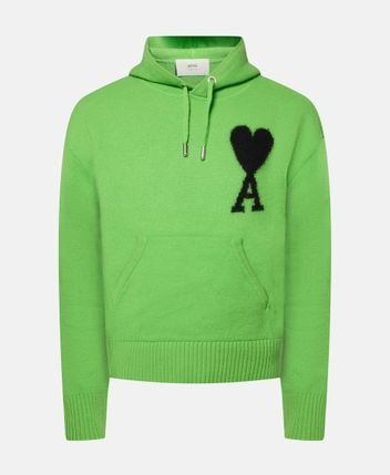 Wool hooded pullover
